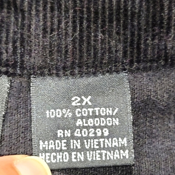 2X ERIKA 100% Cotton Black Blazer Corduroy Button Down 3 Pockets - Picture 6 of 6